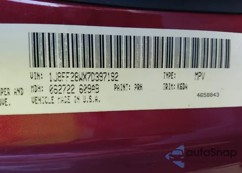 2007 Jeep Patriot Sport from USA, damaged, VIN 1J8FF28WX7D397192